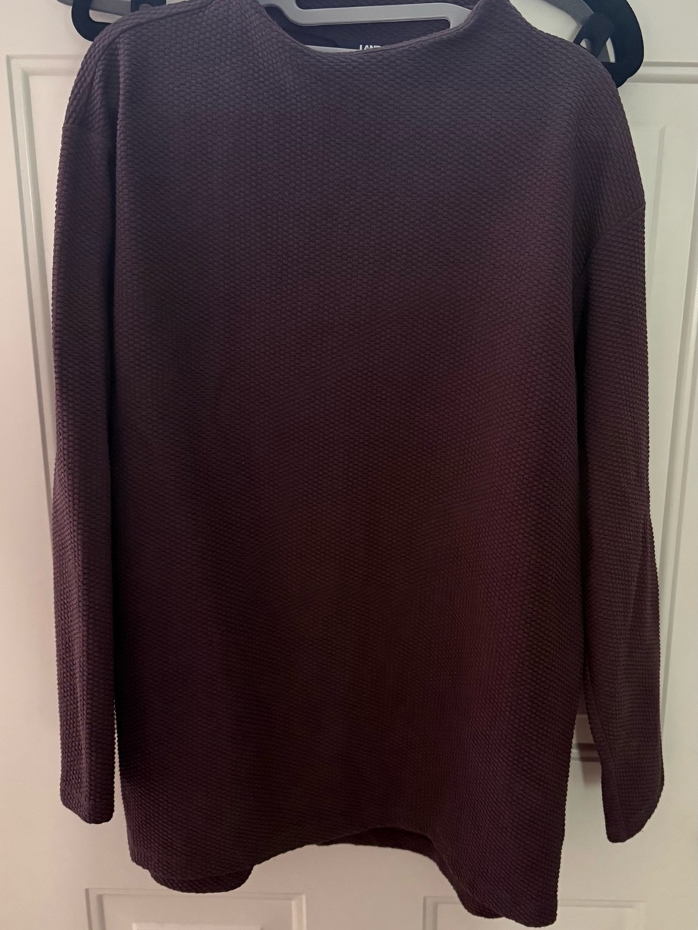 Lands' End Women’s Mock Neck waffle knit tunic — Smokey Plum